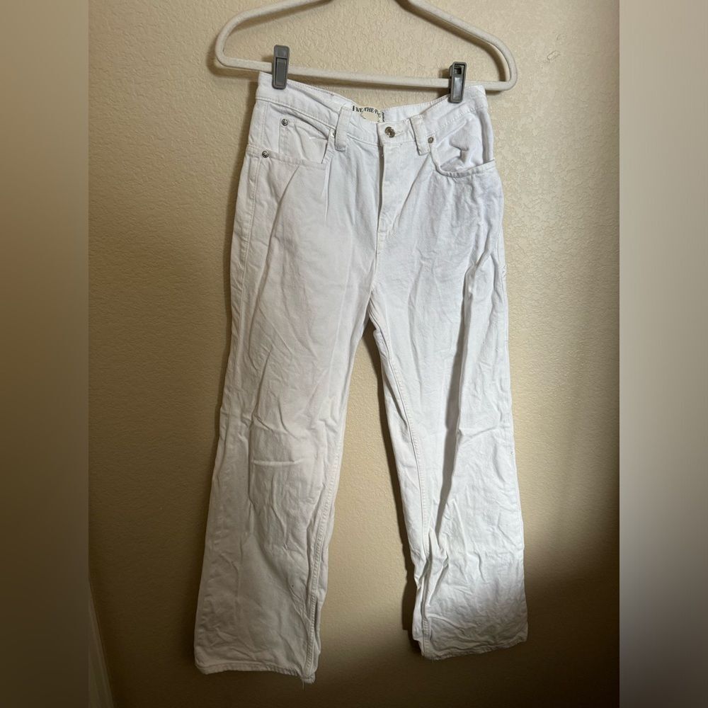 Free People We The Free Tinsley Baggy‎ High Rise Jean Size 26 in Optic White - Picture 4 of 11